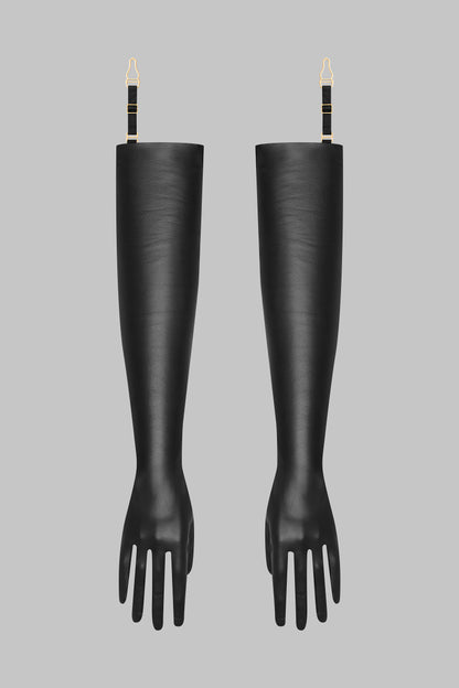 Gants opéra cuir avec jarretelles