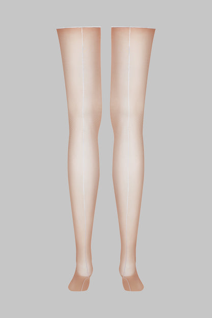 Calze con riga e orli tagliati arrotolati - 20D - Legwear