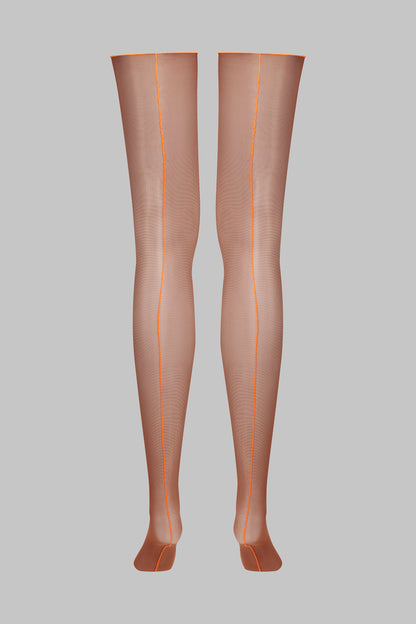 20D neon seam rolled stockings - Legwear