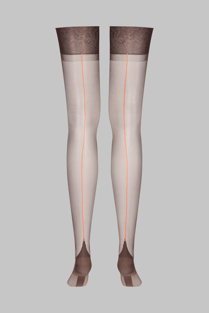 Bas nylon authentique couture fluo 15D - Legwear