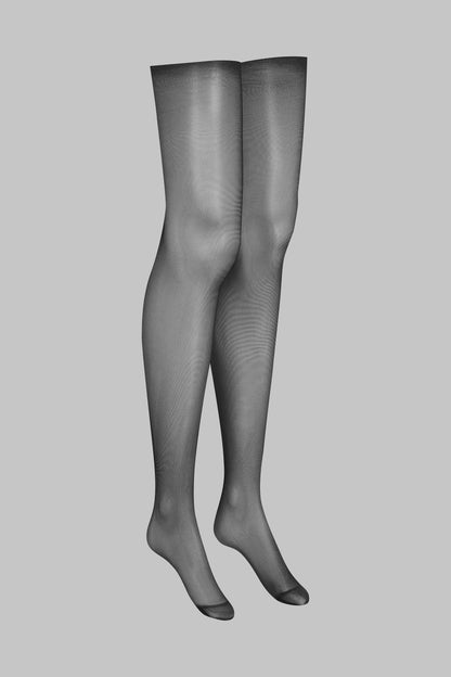 Bas coupés roulés voile soyeux 20D - Noir - Legwear