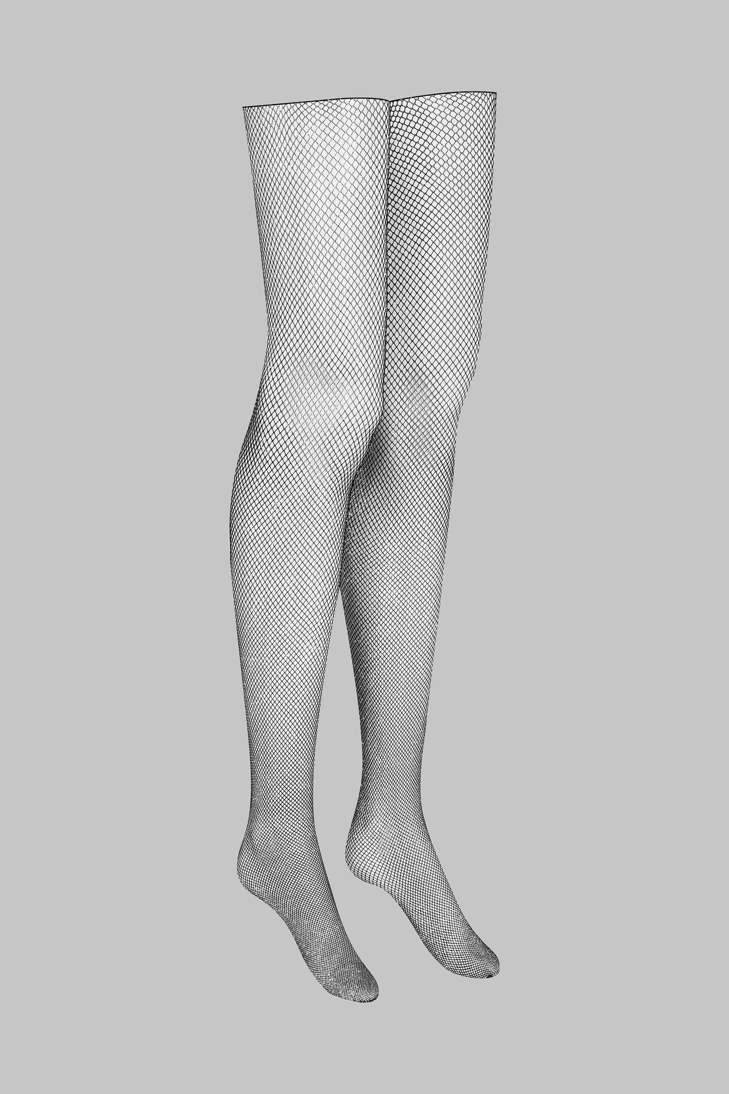 Calze a rete con orli tagliati arrotolati in lurex - Legwear