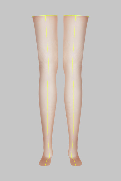 Bas coupés roulés couture fluo 20D - Legwear