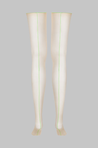 Bas coupés roulés couture fluo 20D - Legwear
