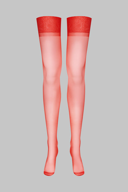 Bas nylon 15D - Rouge - Legwear