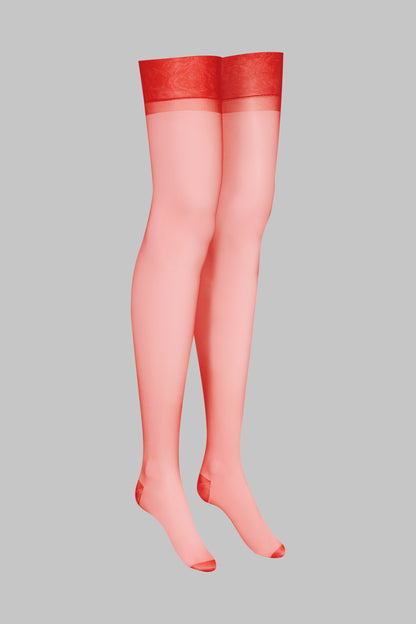 Bas nylon 15D - Rouge - Legwear