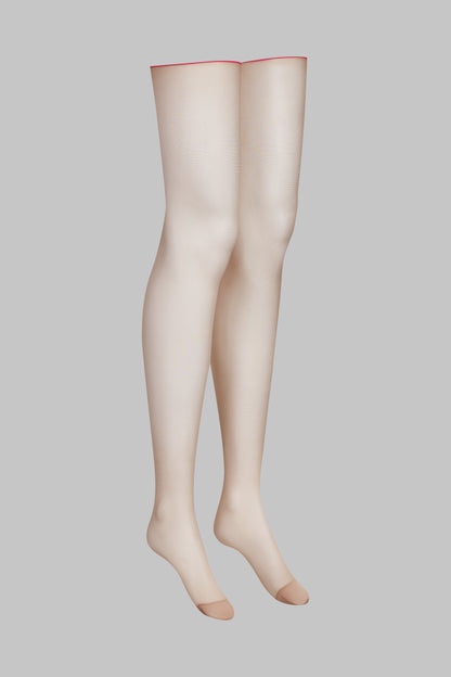 Bas coupés roulés couture fluo 20D - Legwear