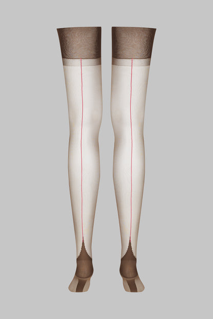 Autentiche calze velate in nylon con cucitura fluo - 15D - Legwear