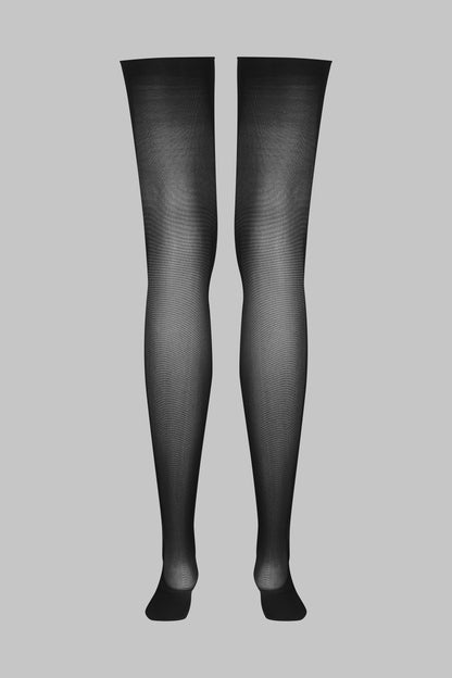 Rolled cut and stockings 40D - Black - Legwear