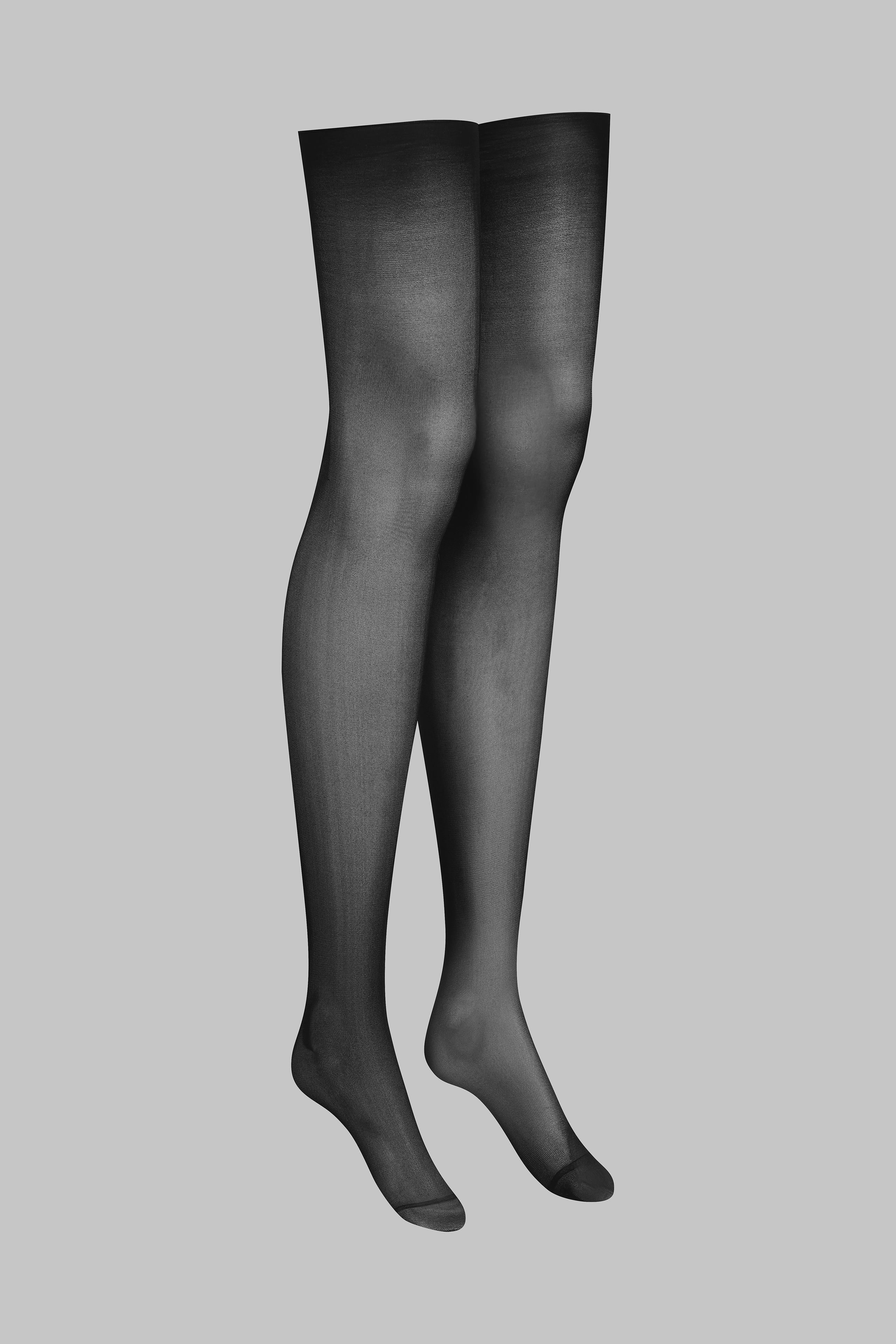 Rolled cut and stockings 40D - Black - Les Coquetteries