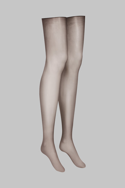 Glossy cut and curl stockings 20D - Brown - Legwear