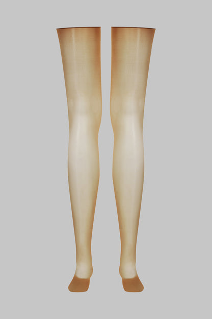 Glossy cut and curl stockings 20D - Caramel - Legwear