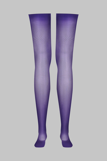Rolled cut and stockings 40D - Purple - Legwear