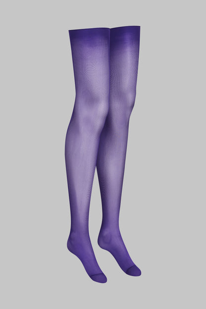 Rolled cut and stockings 40D - Purple - Legwear