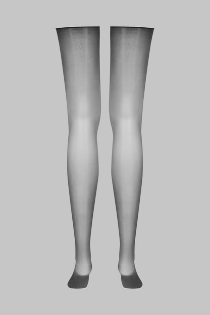 Bas coupés roulés glacés 20D - Fumé - Legwear