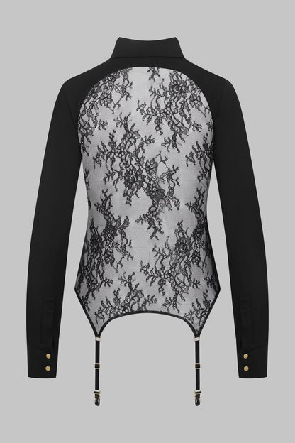 032 - Chemise porte-jarretelles dos dentelle - 24 Secret Days