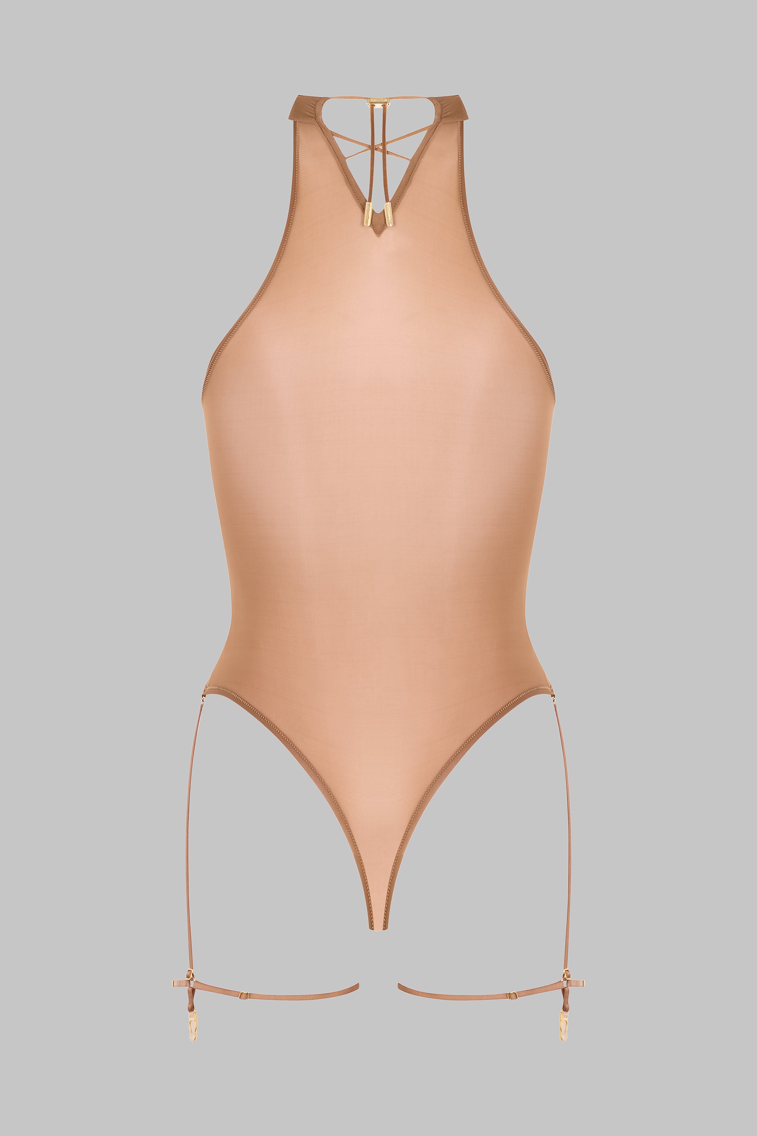 Halter Neck Thong Bodysuit - French Kiss Light