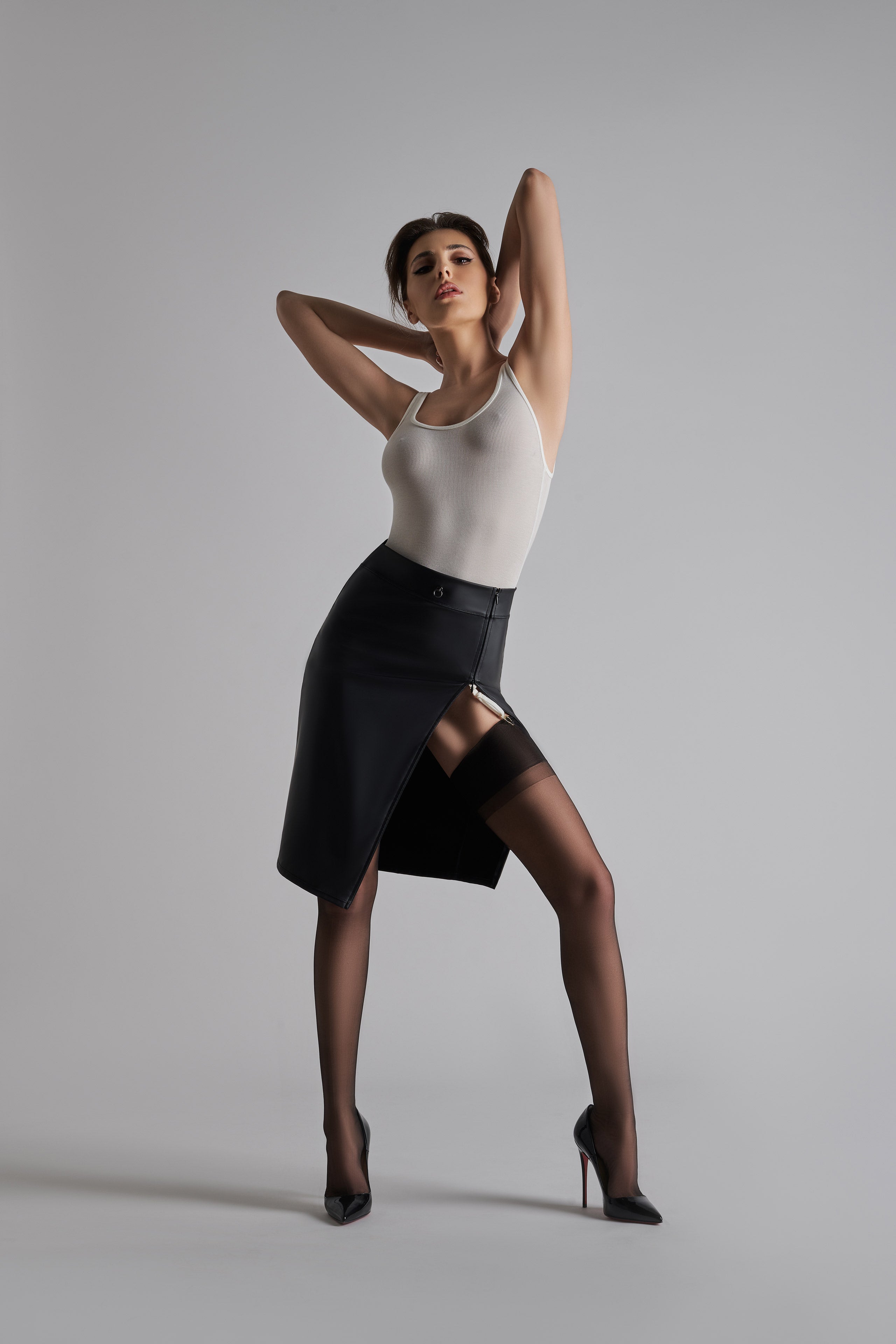 20D Seamed Garter Stockings - Les Coquetries
