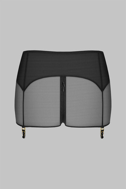 Shorty zippé porte-jarretelles - L&