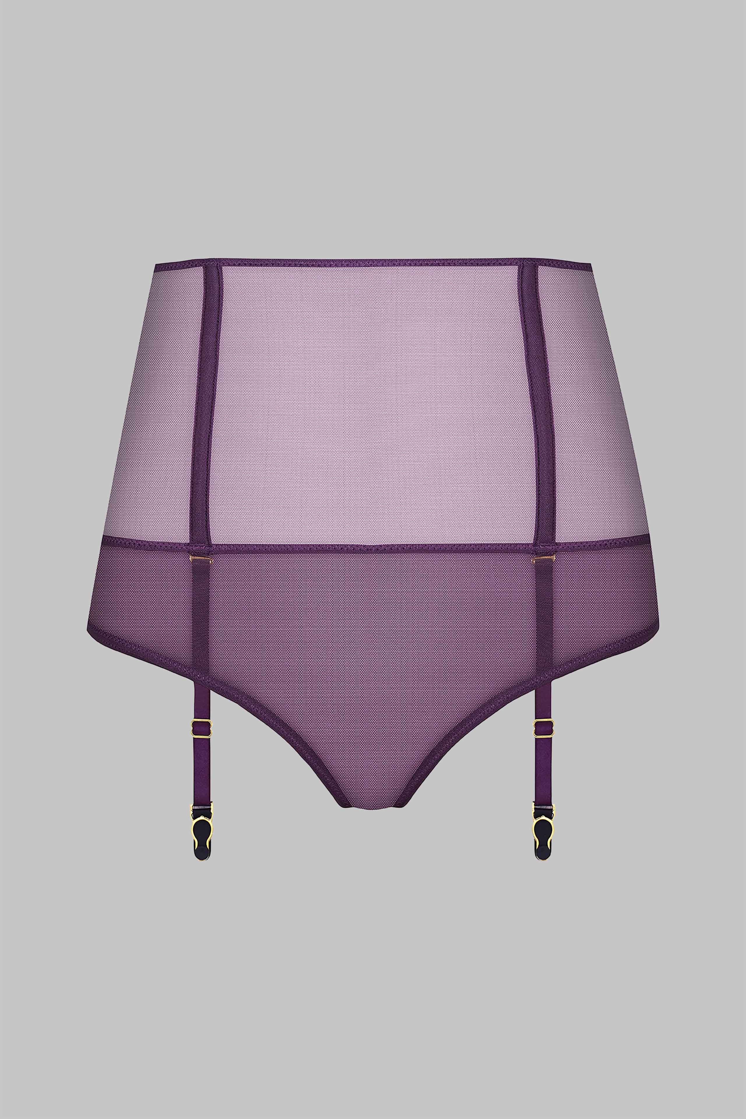 Tanga ouvert taille haute avec porte-jarretelles - L&