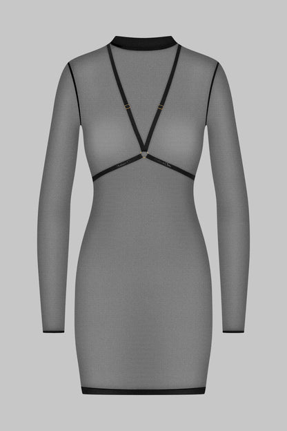 robe-avec-harnais-corps-a-corps-noir-or-maison-close