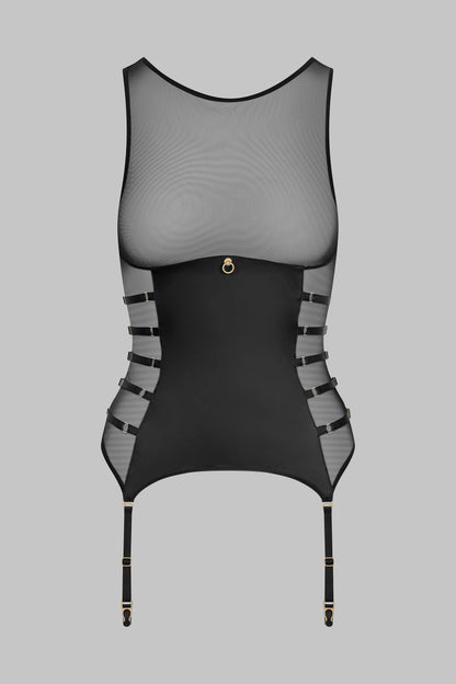 Corset top with suspenders - Chambre Noire
